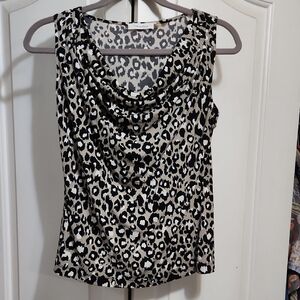 Calvin Klein Suiting Leopard Print Blouse PM